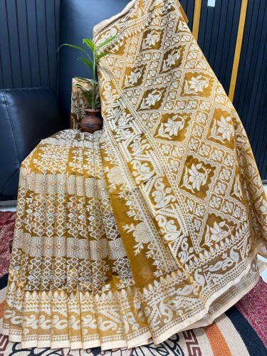 Mustard Swarnalata Saree