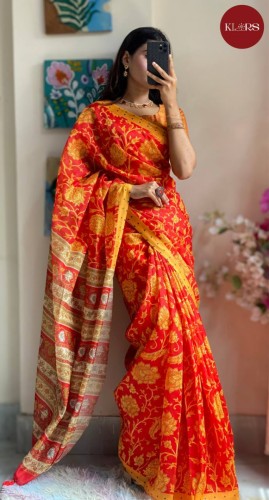 Orange Monjori Saree