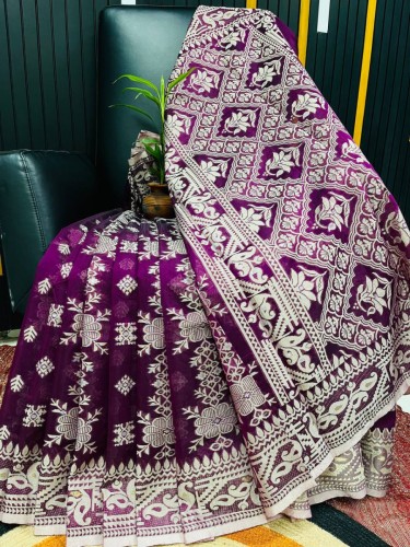 Purple Madhabilata Saree
